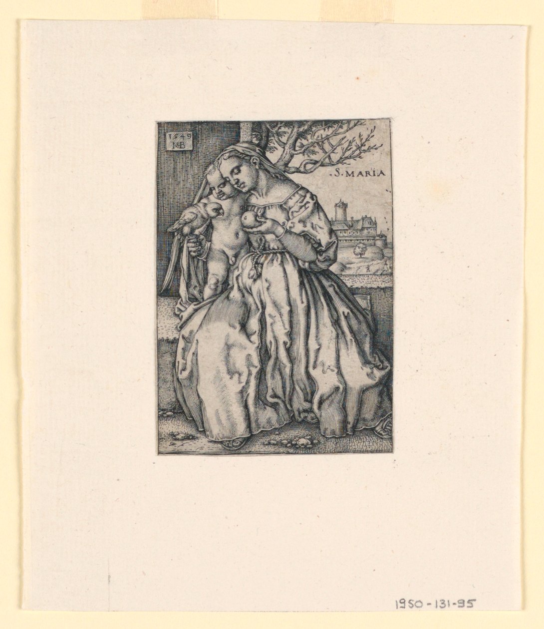 Vergine con bambino e pappagallo da Hans Sebald Beham