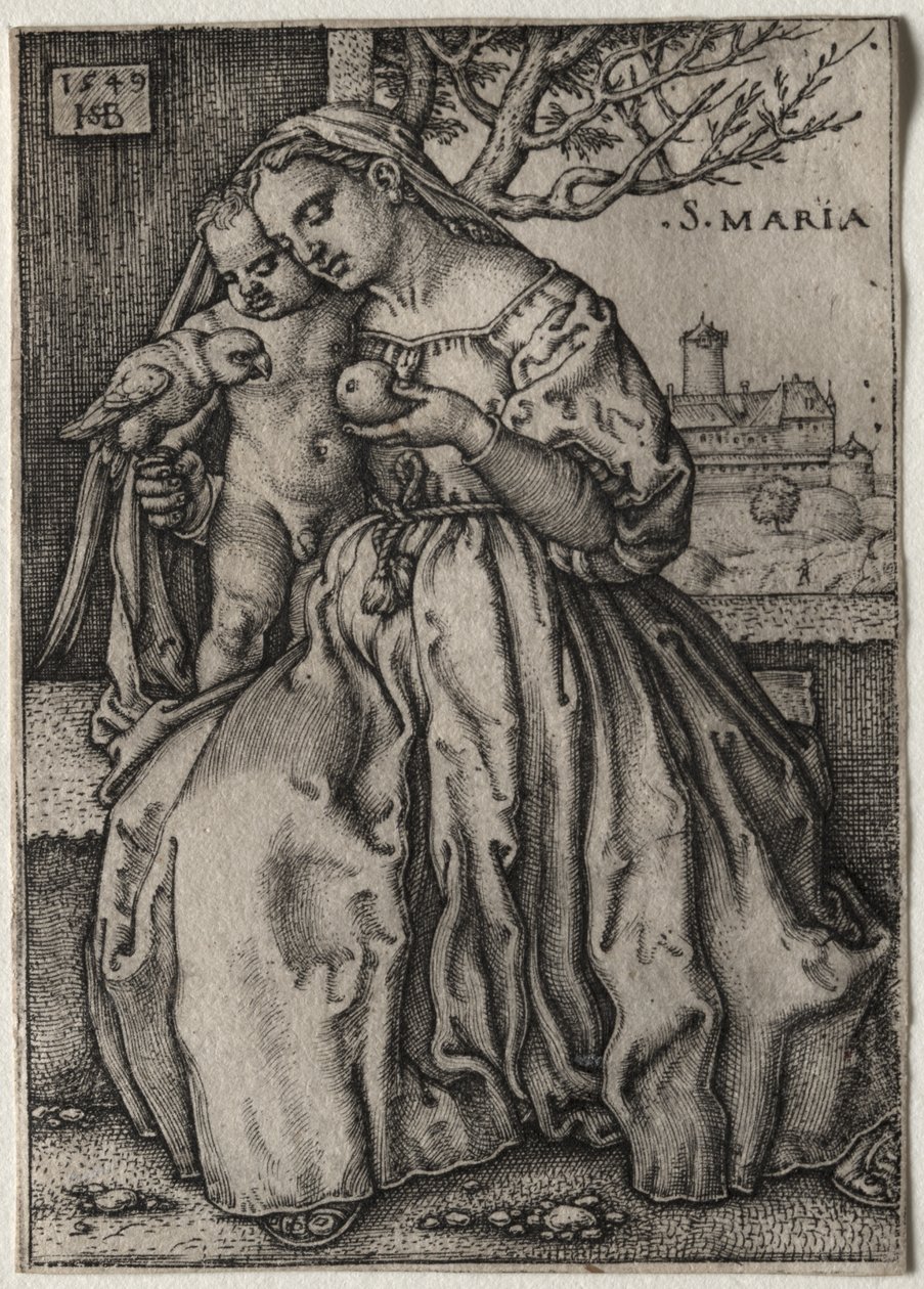Vergine col Bambino e pappagallo da Hans Sebald Beham