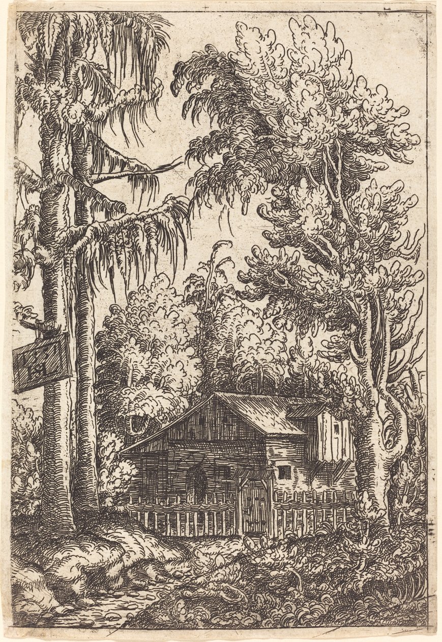 Paesaggio con vista di un cottage di un contadino da Hans Sebald Lautensack