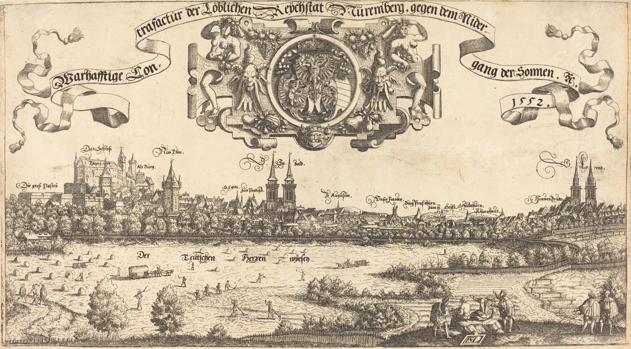 Veduta di Norimberga da ovest [sezione centrale], 1552 da Hans Sebald Lautensack