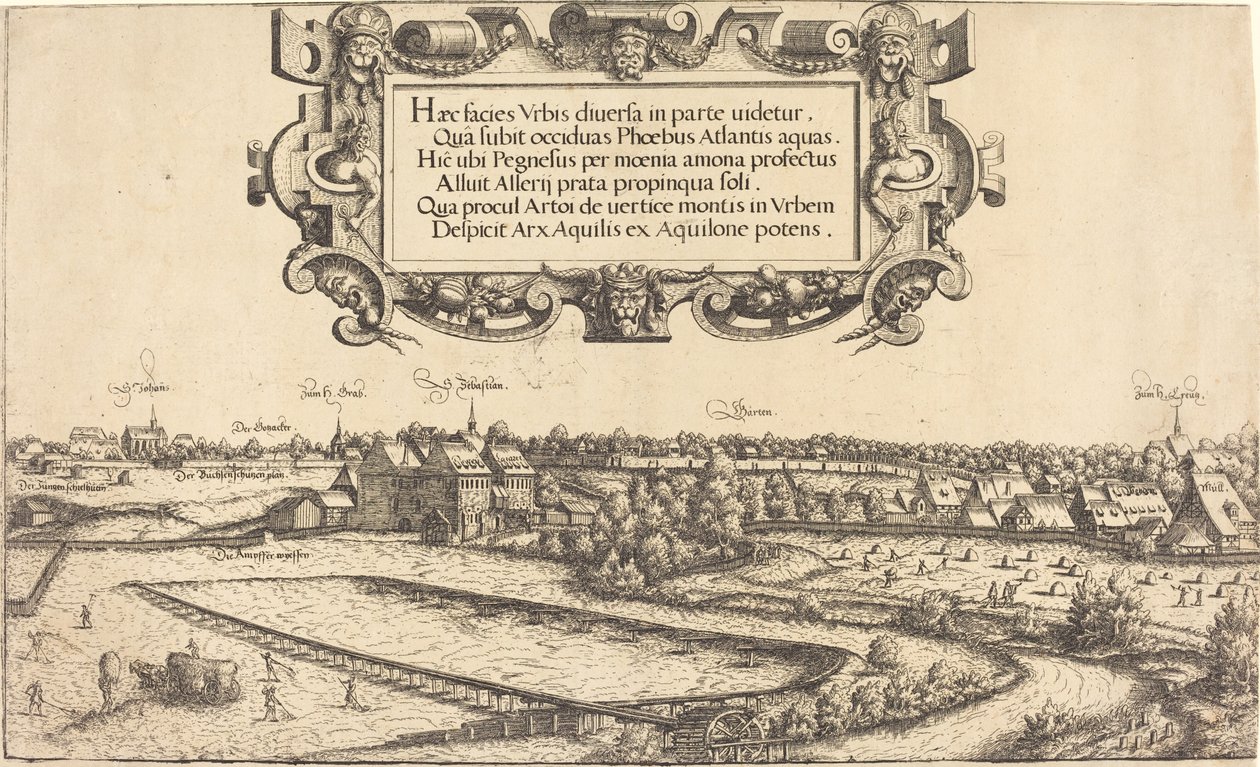 Veduta di Norimberga da ovest [sezione sinistra] da Hans Sebald Lautensack