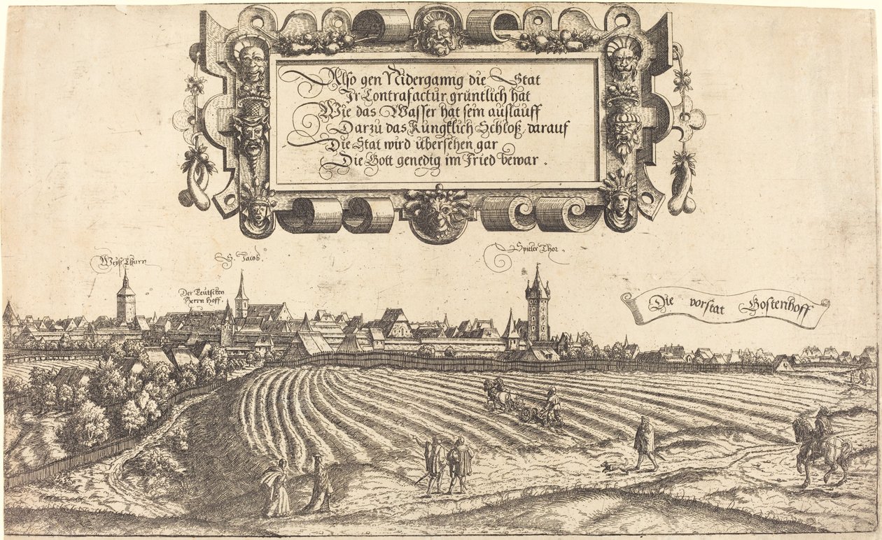 Veduta di Norimberga da ovest (sezione destra) da Hans Sebald Lautensack