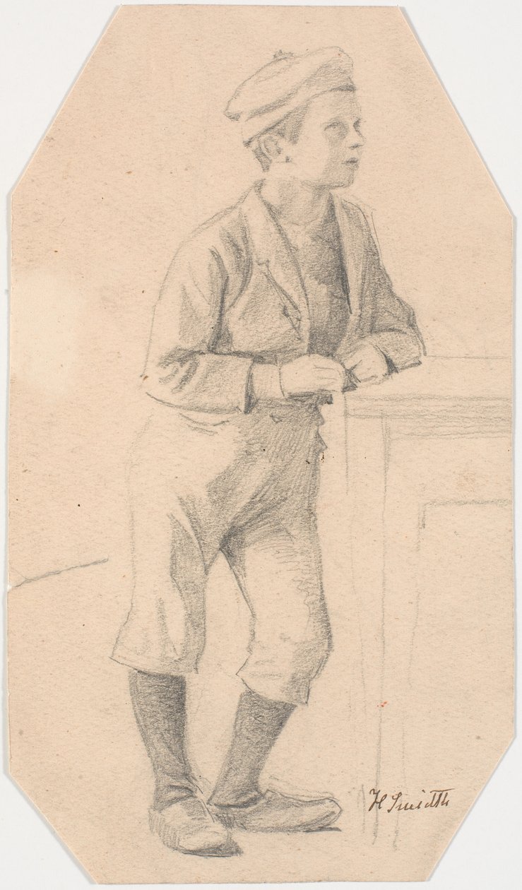Ragazzo appoggiato a un tavolo da Hans Smidth