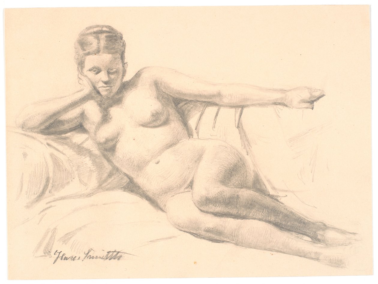 Modello femminile sdraiato da Hans Smidth