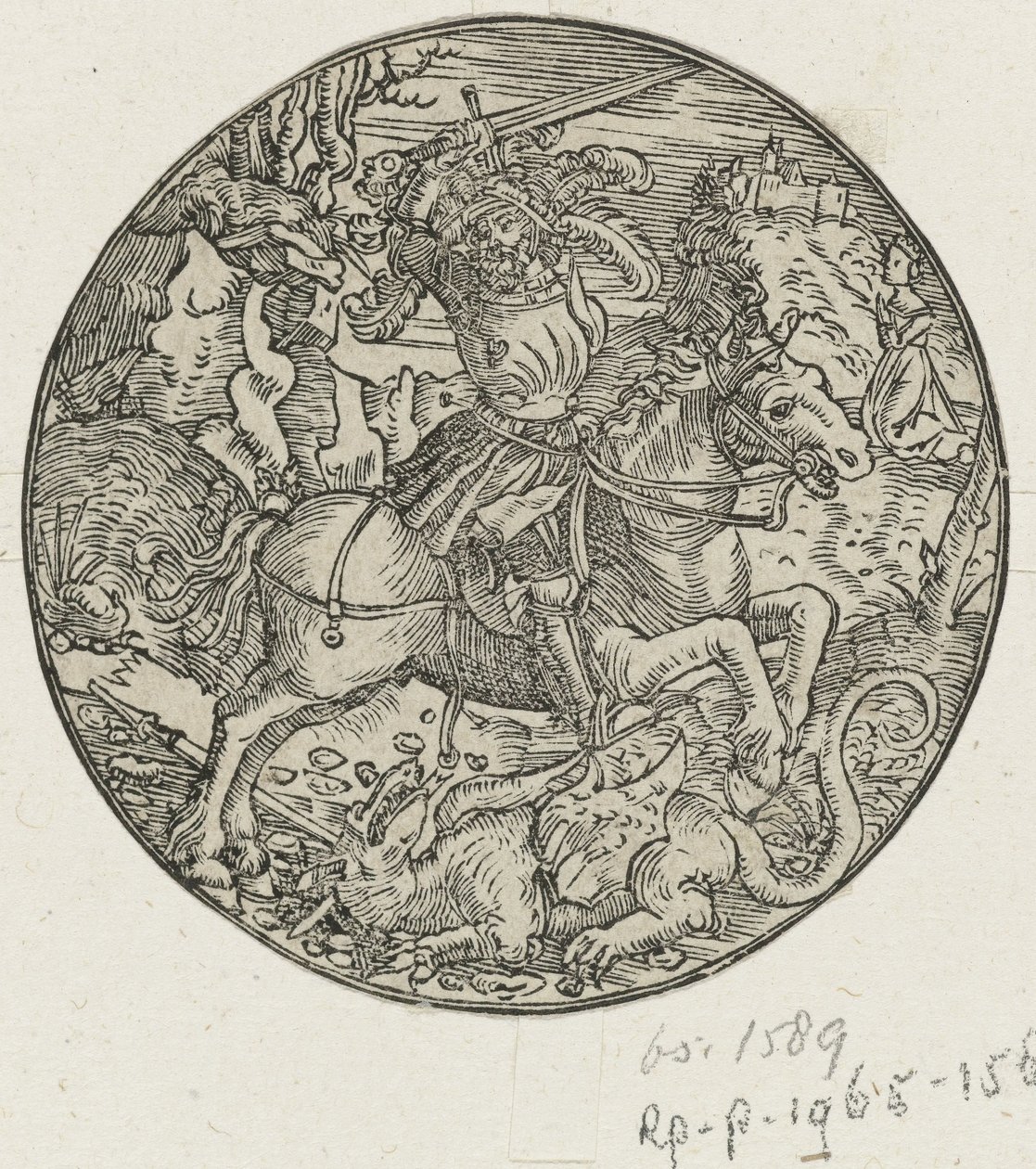 San Giorgio uccide il drago da Hans Springinklee (manner of)