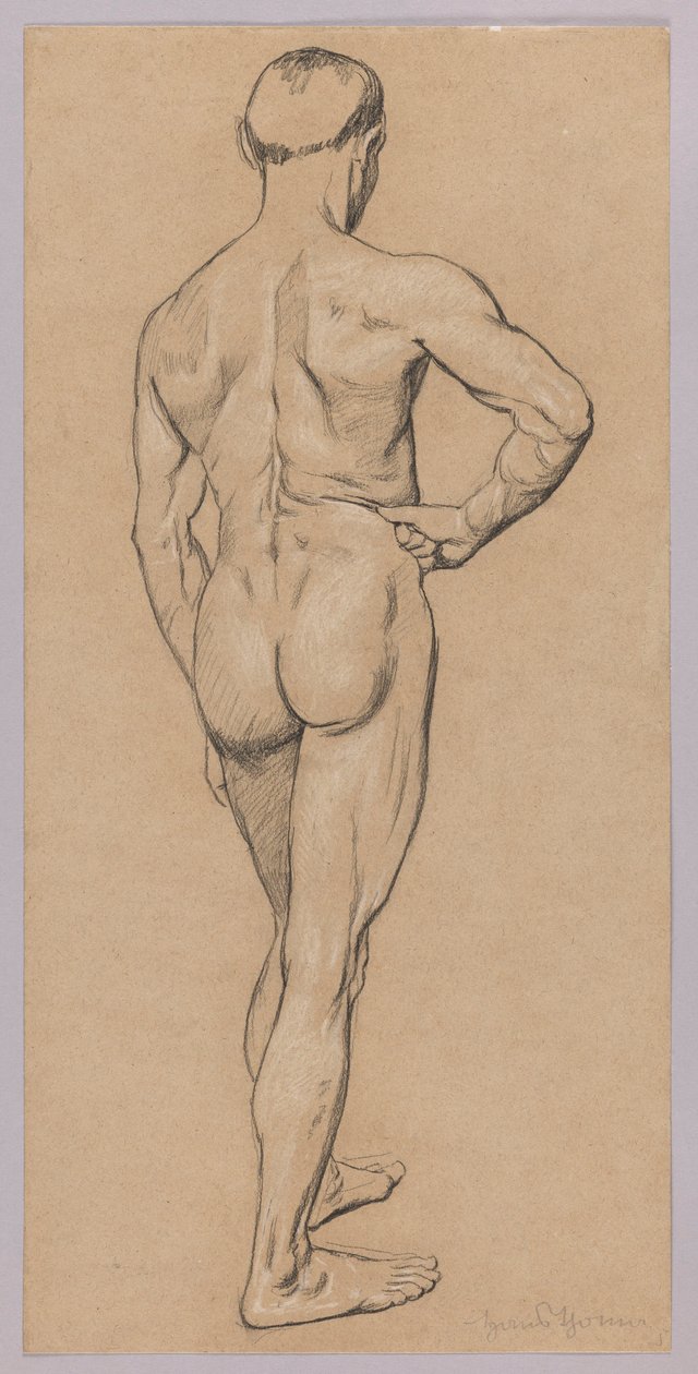 Nudo maschile visto da dietro da Hans Thoma
