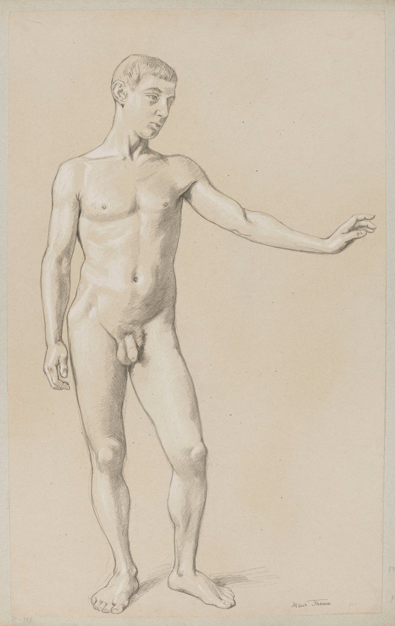 Il nudo di un giovane uomo da Hans Thoma