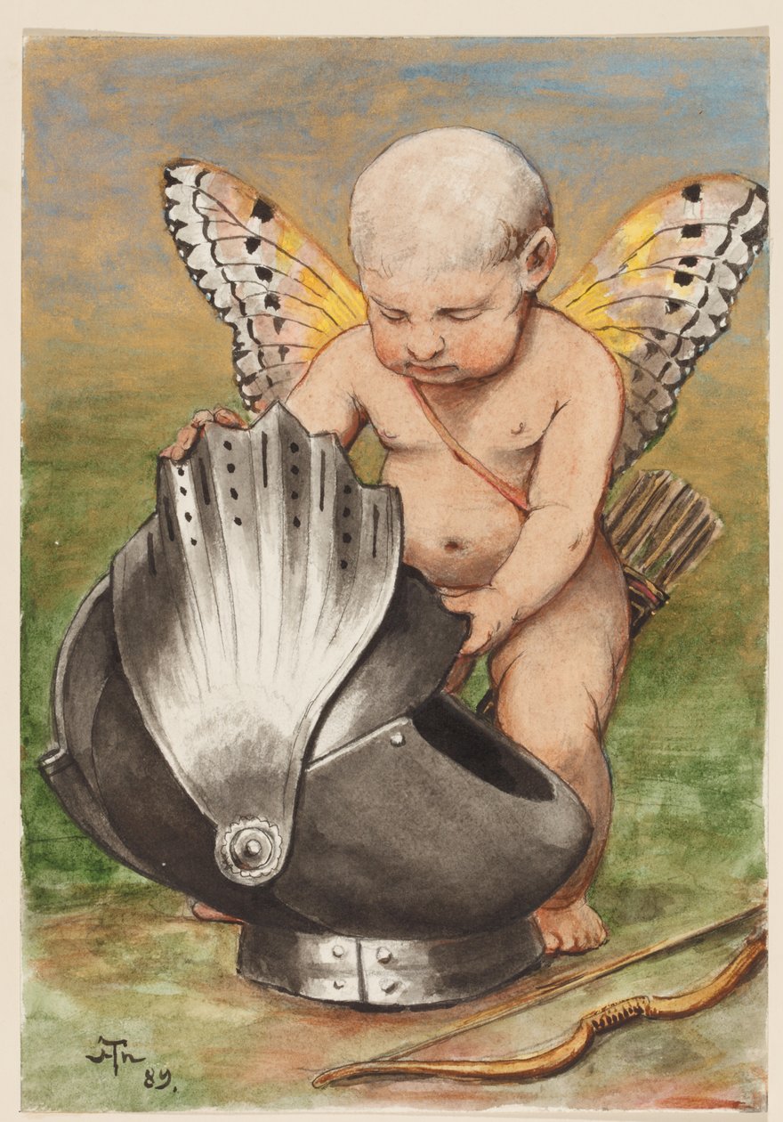 Cherubino con elmo da Hans Thoma