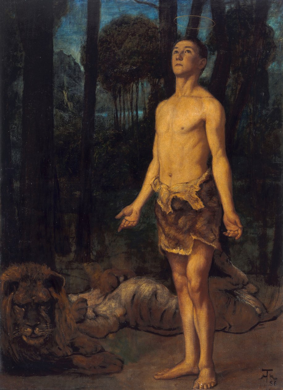 Daniele nella fossa dei leoni da Hans Thoma