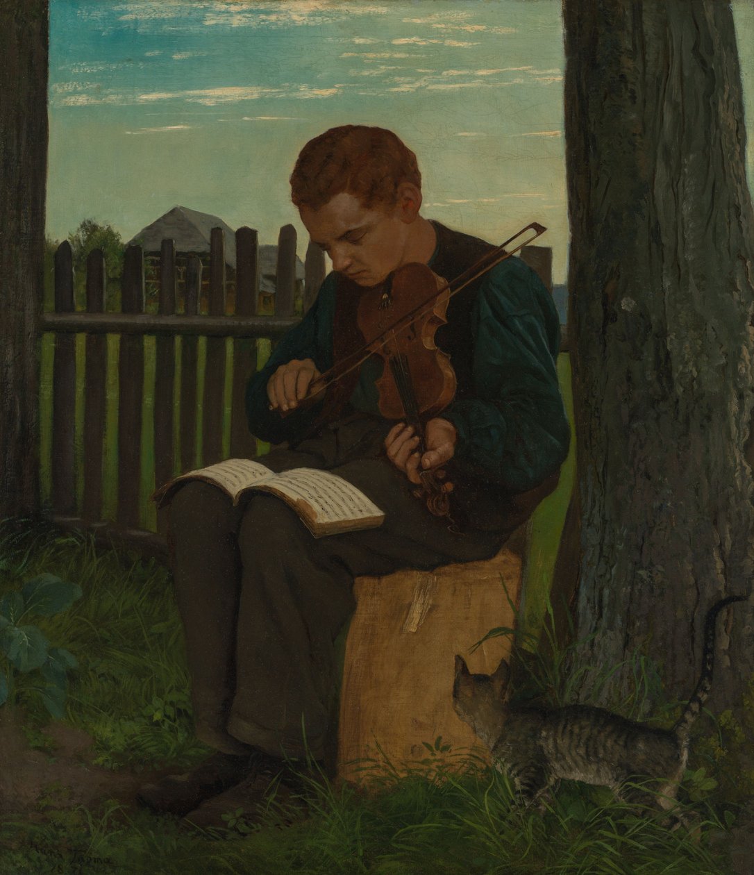 Il violinista del villaggio da Hans Thoma