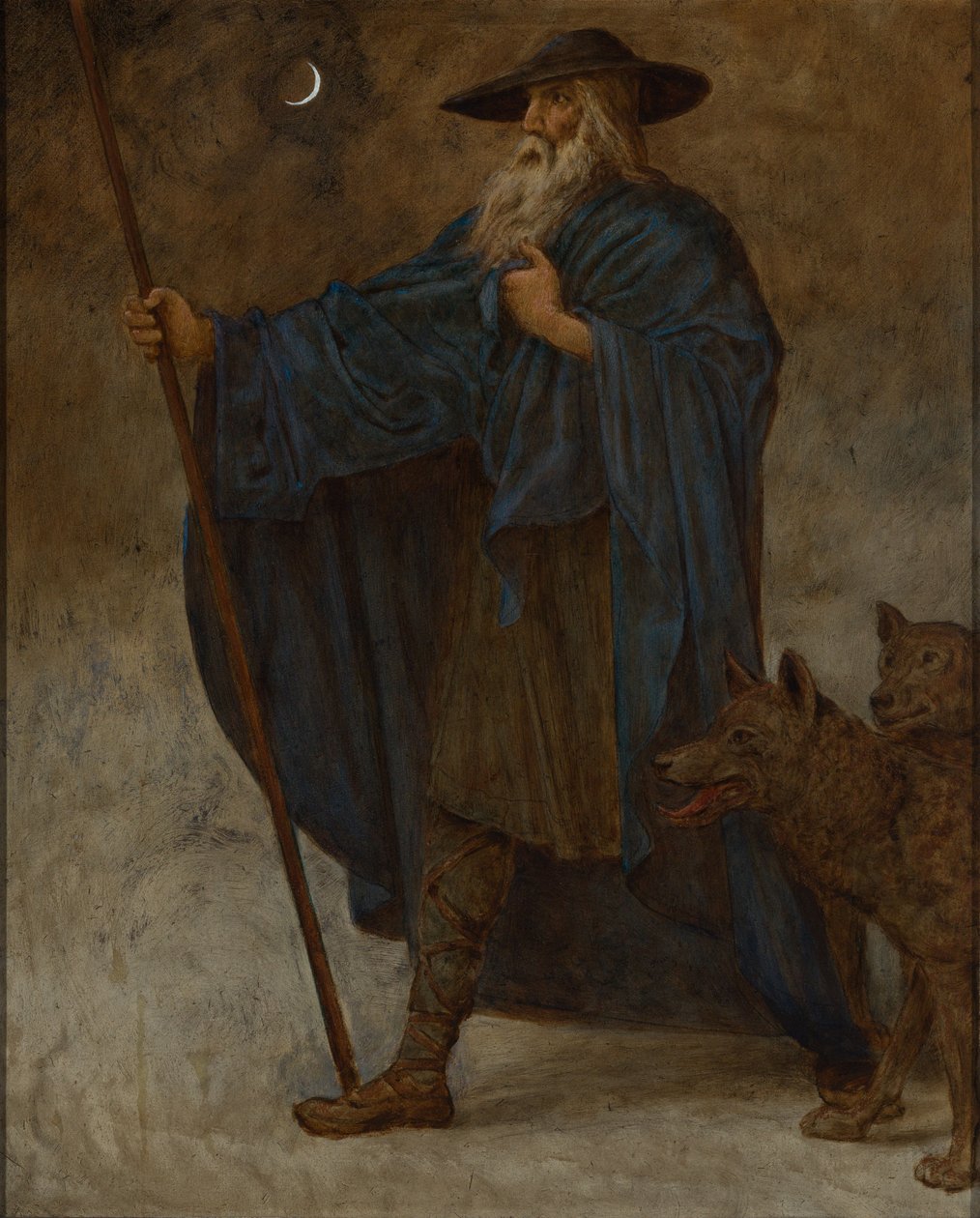 Dicembre (Wotan con i lupi) da Hans Thoma