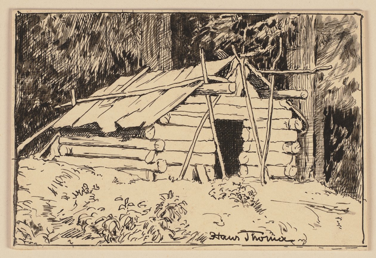 Disegno per il libro di testo: Capanna da Hans Thoma