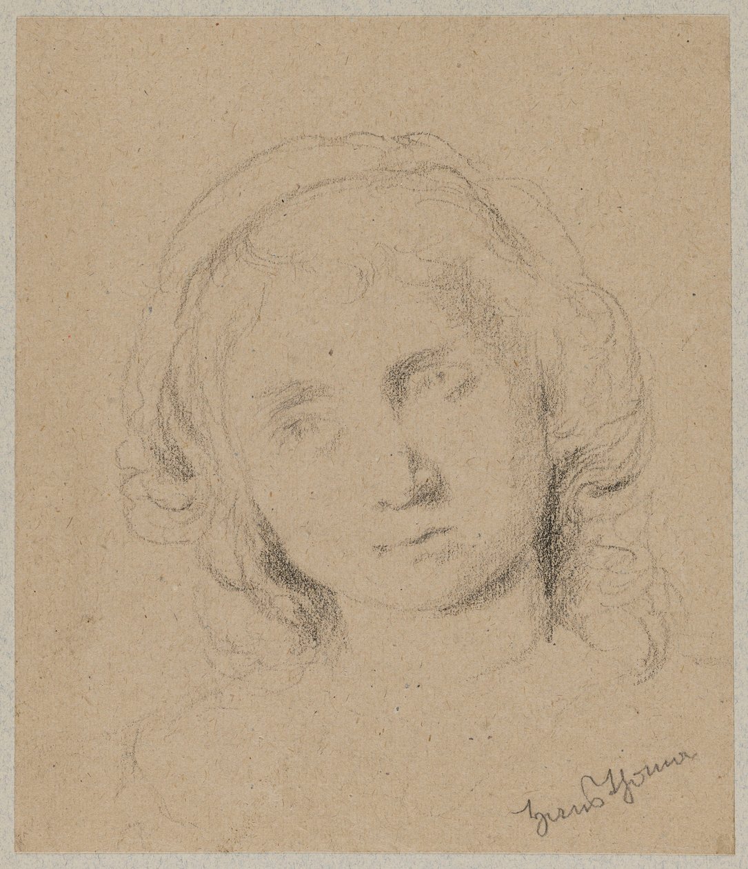 La testa di una giovane donna da Hans Thoma