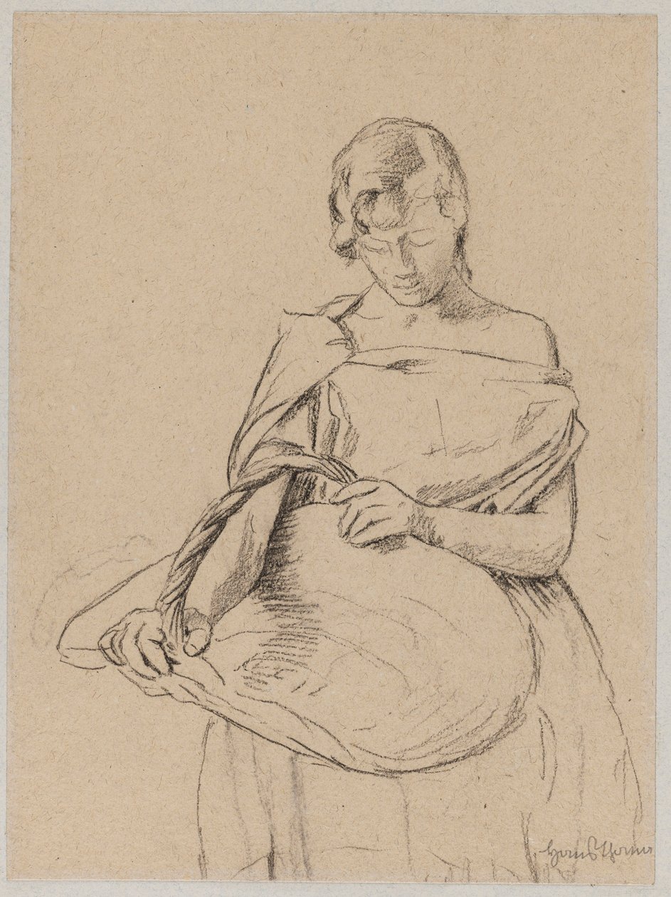 Giovane donna con un cesto da Hans Thoma