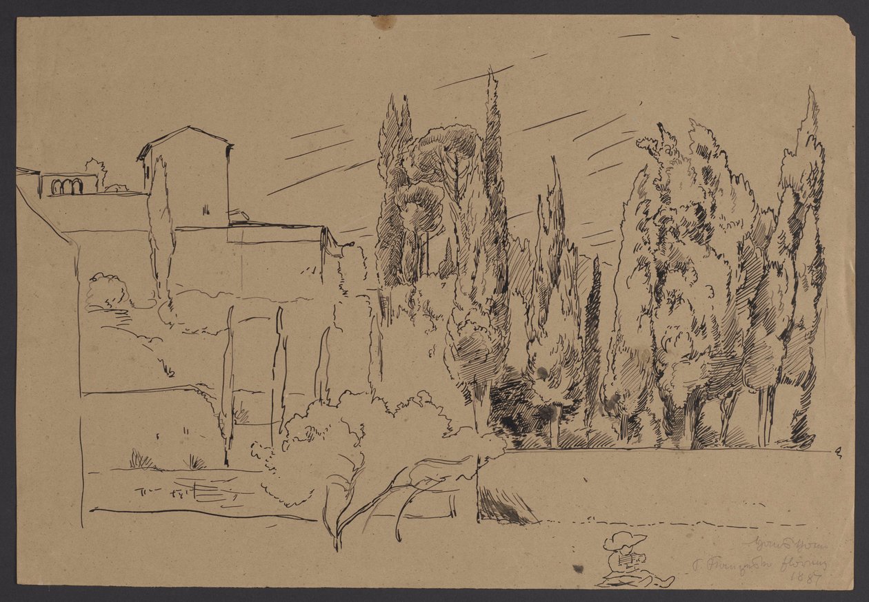 I dintorni del convento di San Francesco a Firenze da Hans Thoma