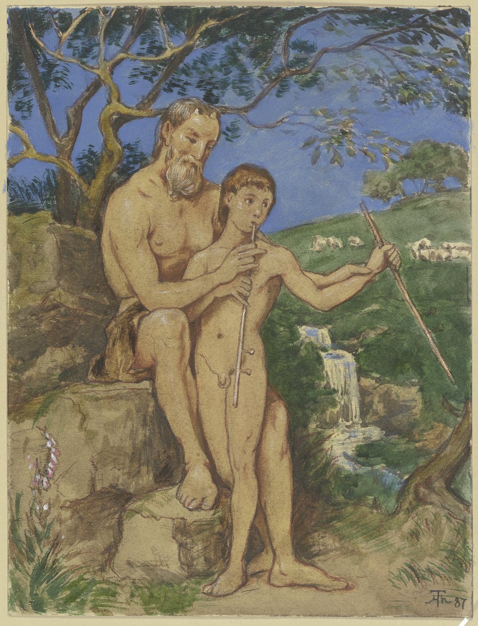 Fauno vecchio e giovane da Hans Thoma