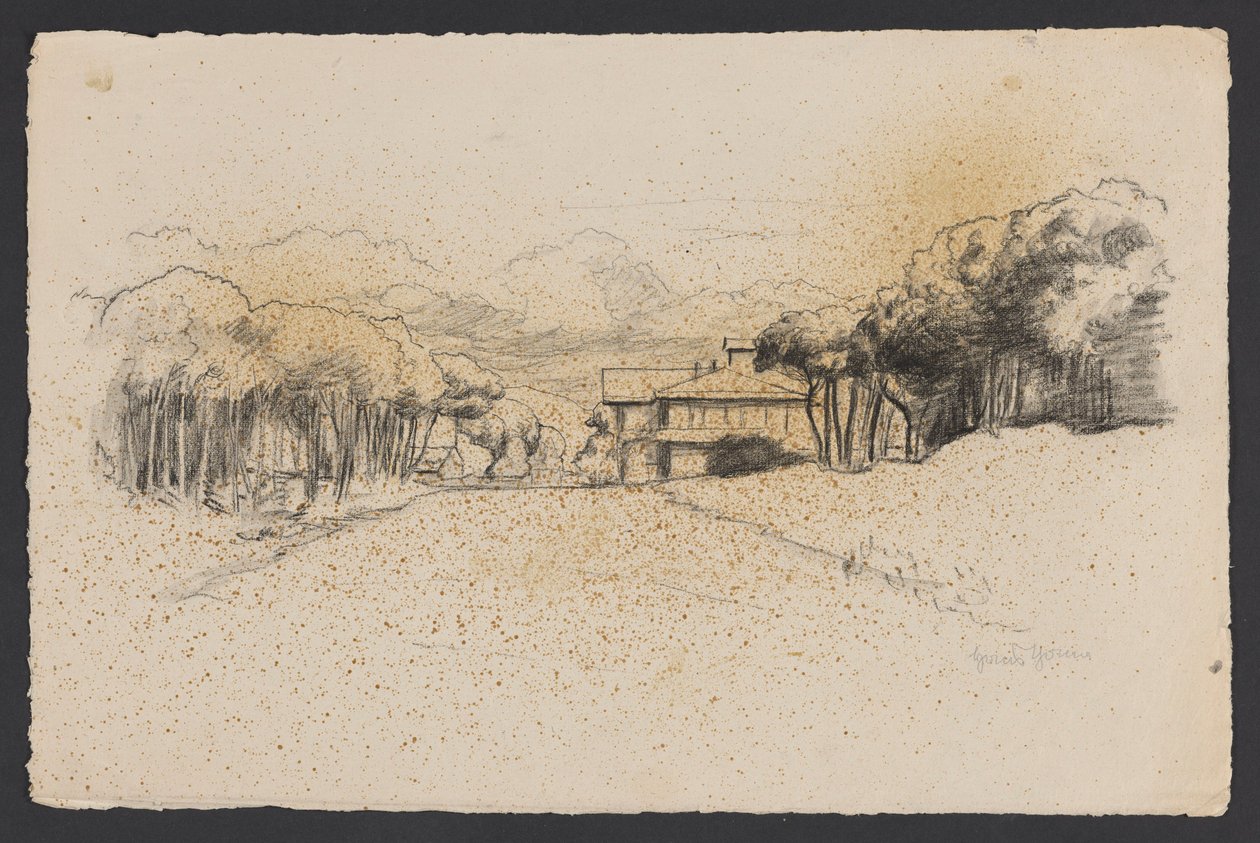 Paesaggio con una casa tra gli alberi da Hans Thoma