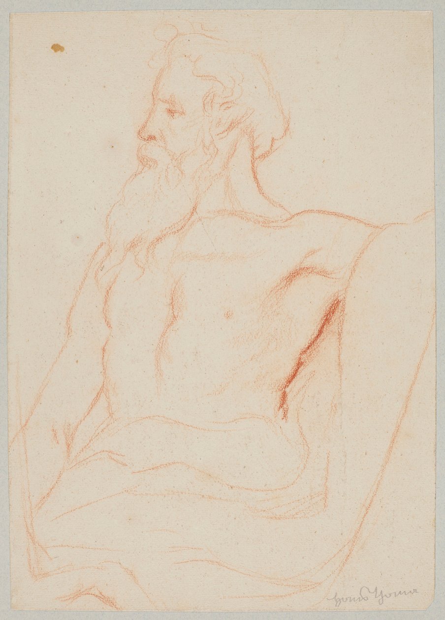 Vecchio seminudo con barba da Hans Thoma