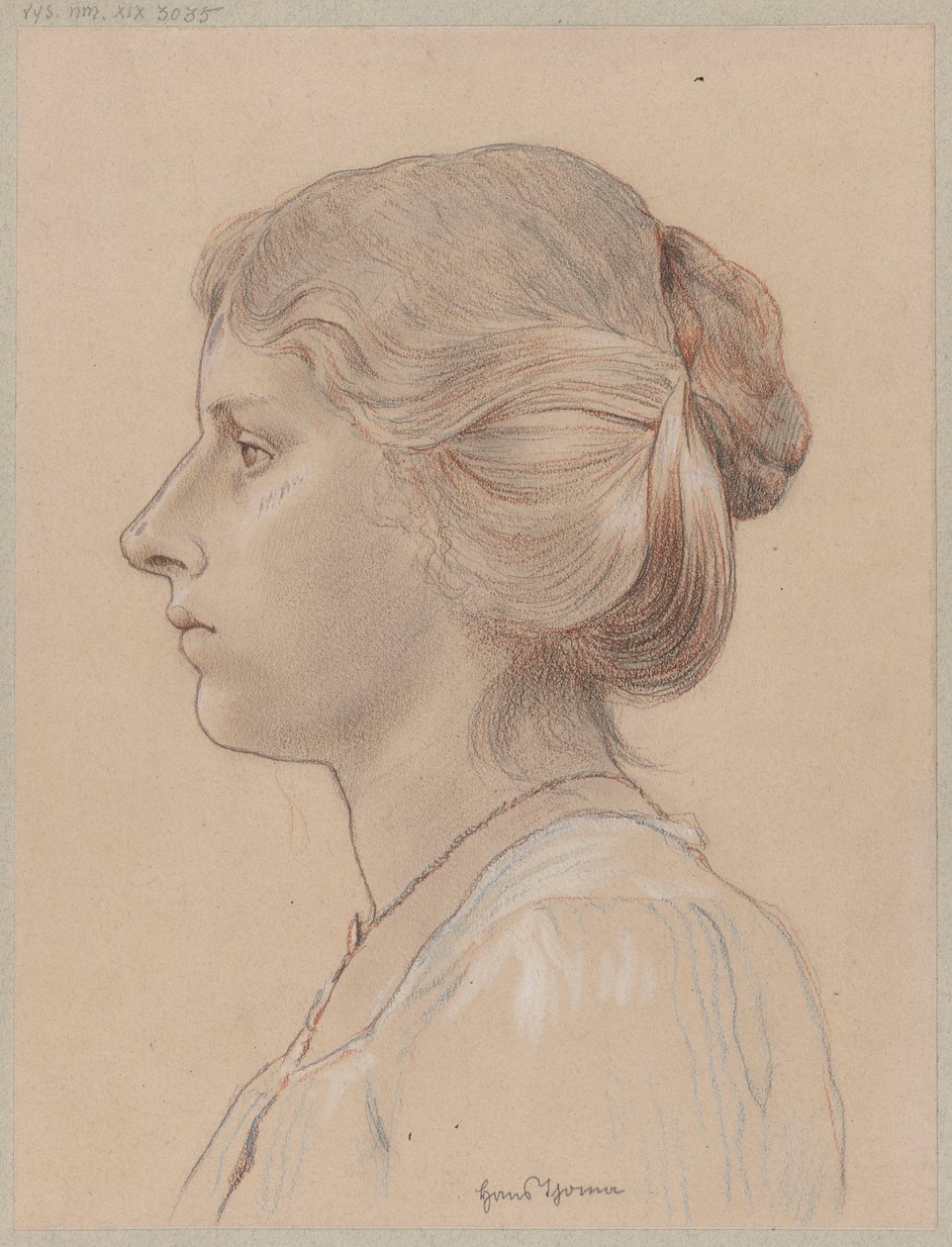 Busto di giovane donna di profilo da Hans Thoma