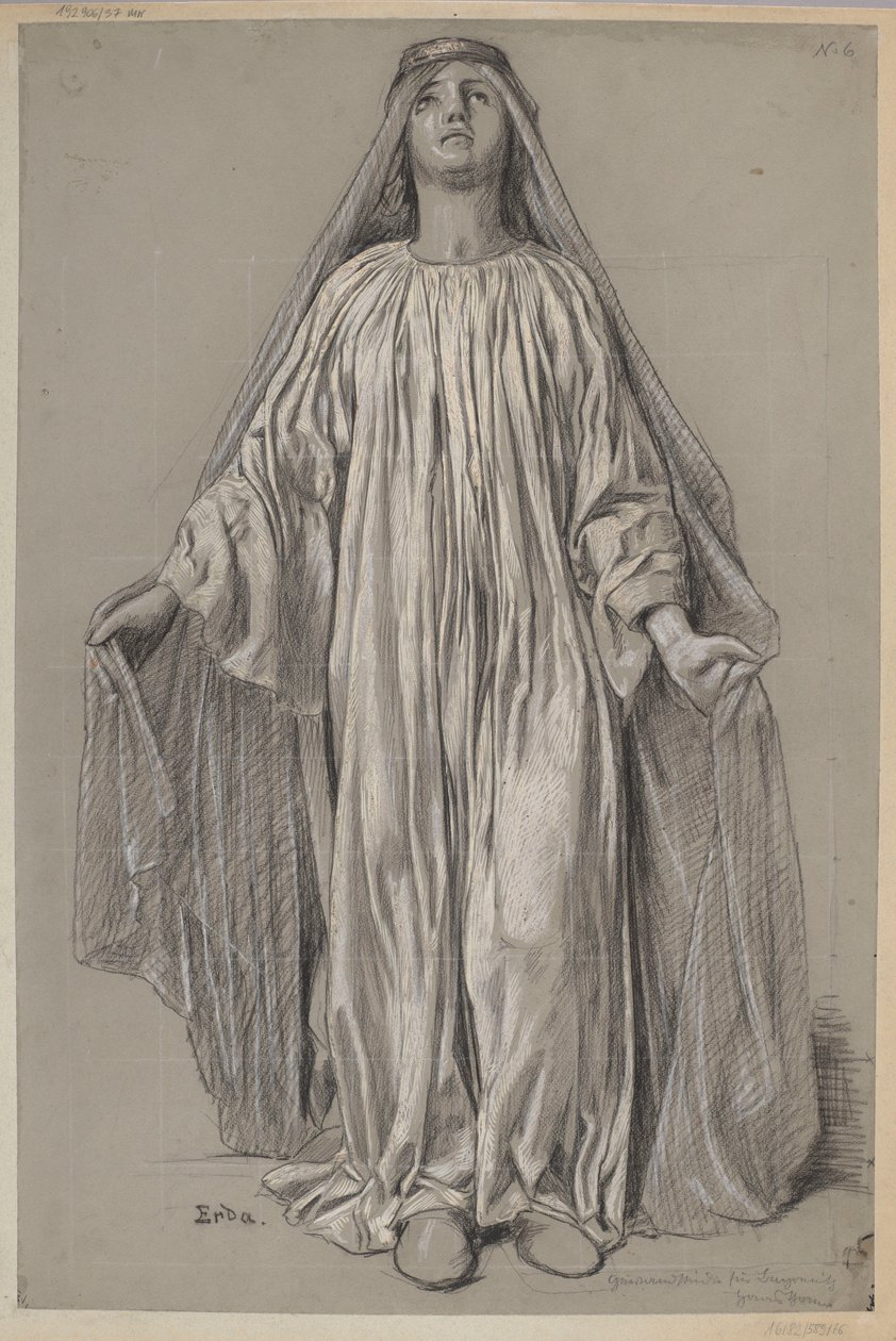 Progetto del costume di Erda da Hans Thoma