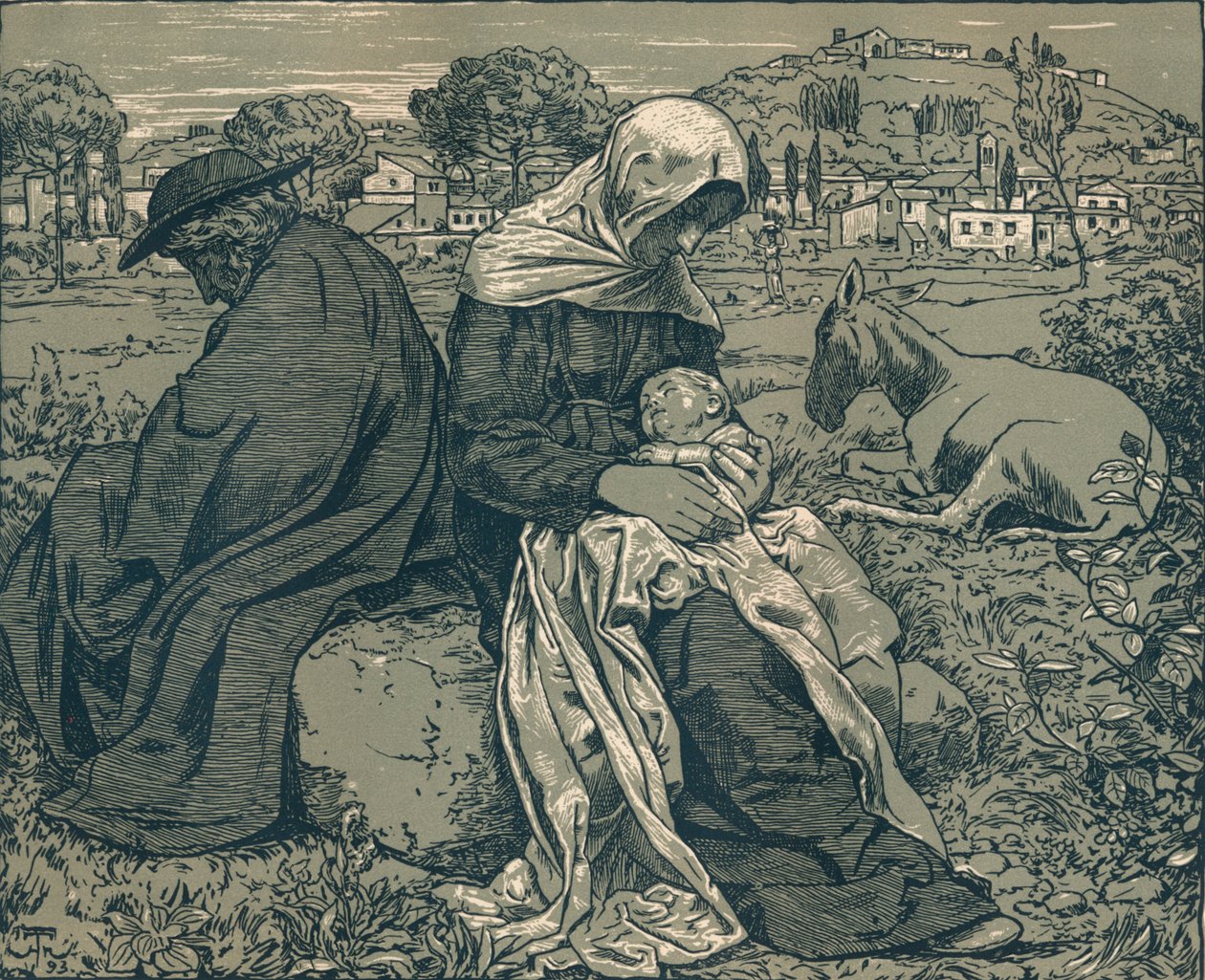 Riposo durante la fuga in Egitto da Hans Thoma