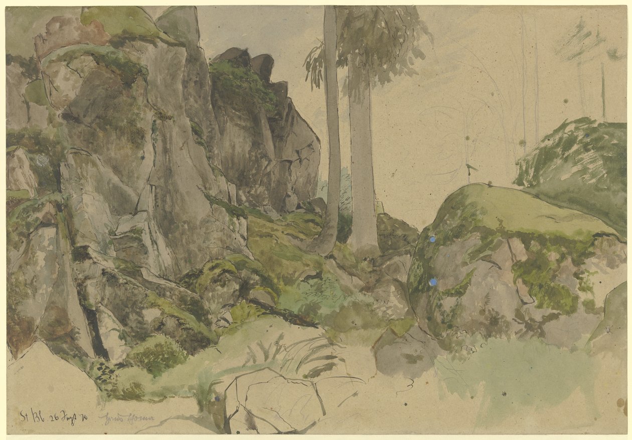 Rocce presso San Biagio, Foresta Nera da Hans Thoma