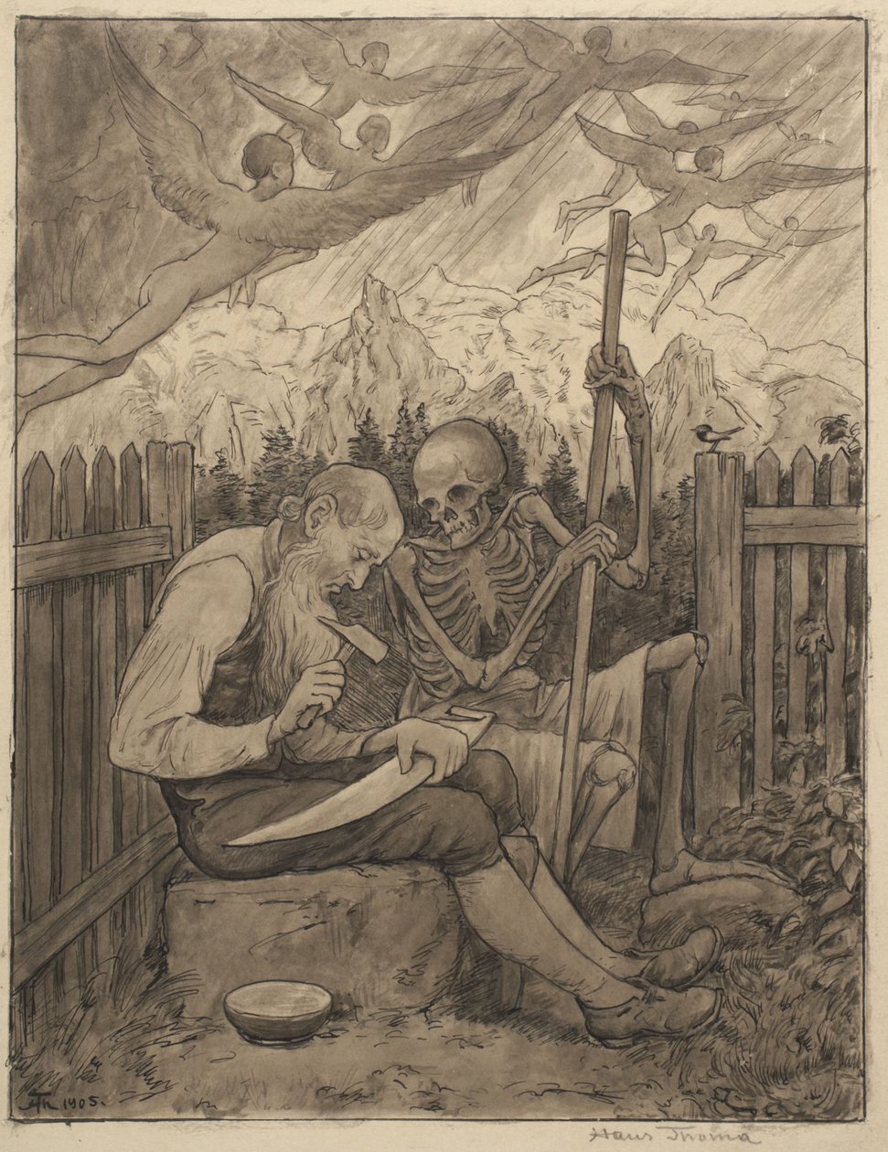 Affilare la falce della morte da Hans Thoma
