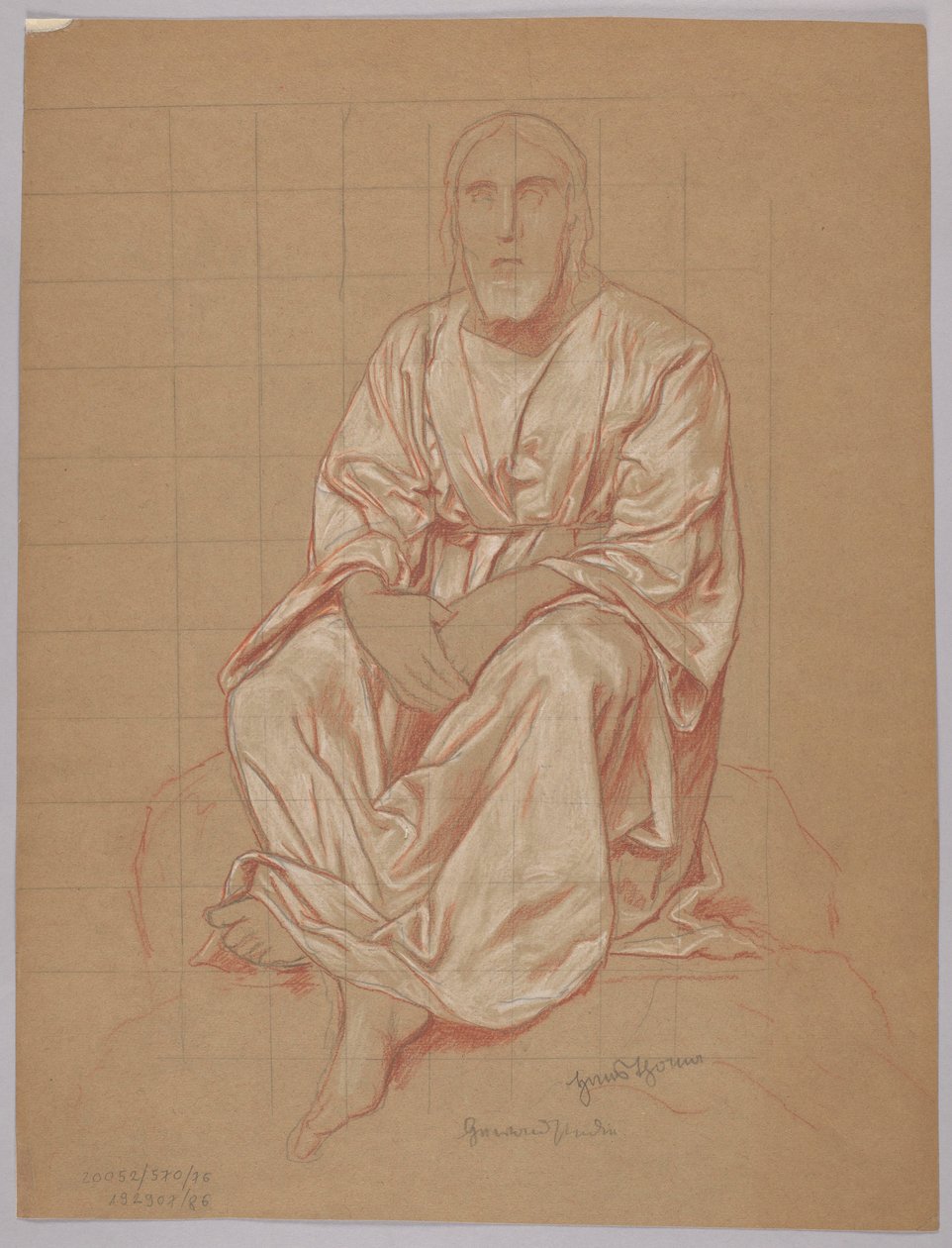 Cristo seduto, verso: ripetizione della stessa figura da Hans Thoma