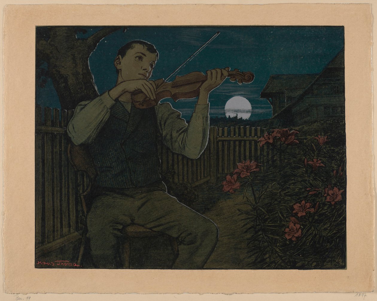 Il violinista al chiaro di luna da Hans Thoma