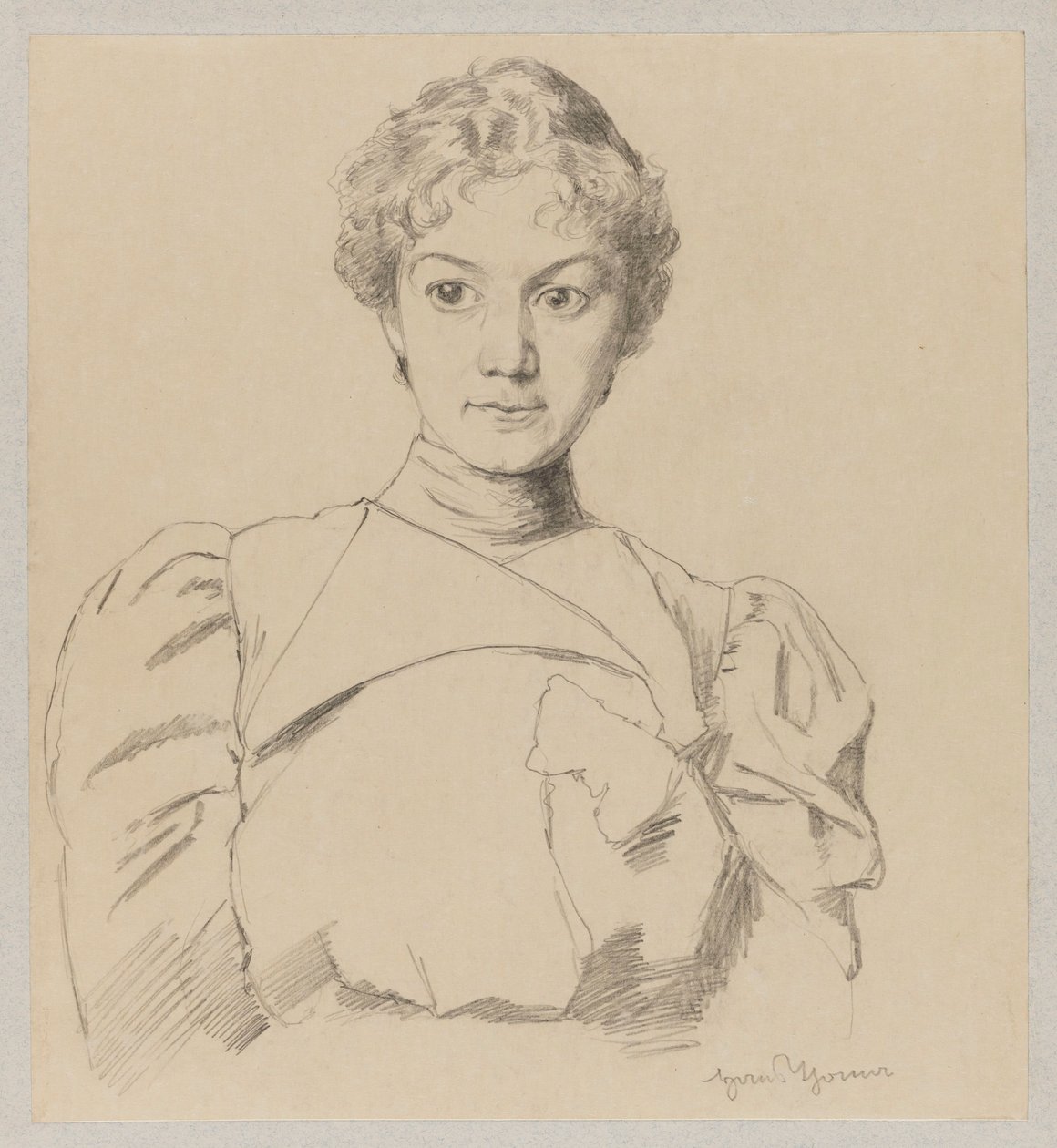 Studio di ritratto di una giovane donna da Hans Thoma
