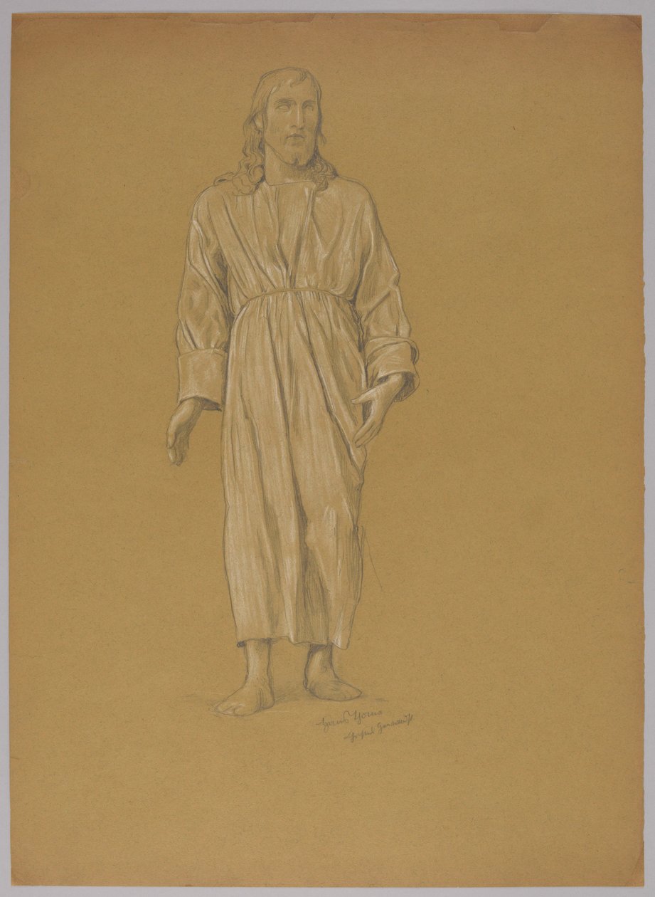 Studio della figura di Cristo (fronte e retro) da Hans Thoma