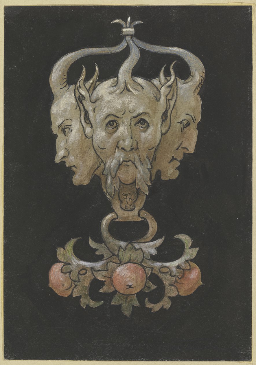 Tre maschere di satiro da Hans Thoma