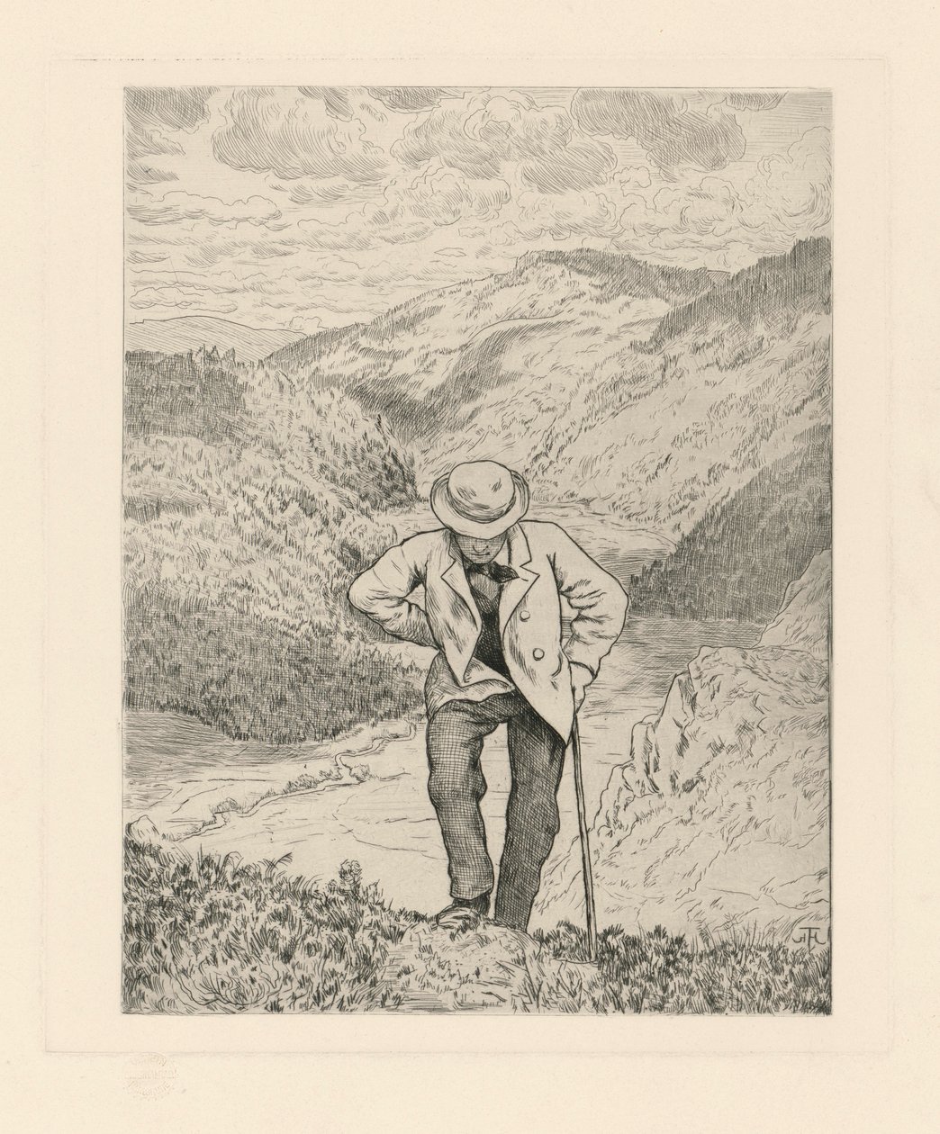 Escursionisti in montagna da Hans Thoma