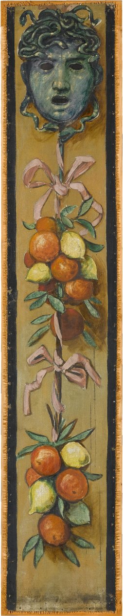 Wandfries aus dem Musiksaal des Hauses Pringsheim, München: Medusenhaupt, Orangen- und Zitronenbündel. Links von Inv.-Nr. 1925 da Hans Thoma