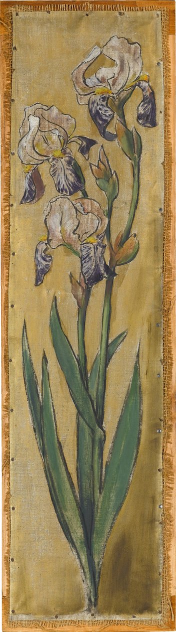 Wandfries aus dem Musiksaal des Hauses Pringsheim, München: Vase mit Schwertlilien da Hans Thoma