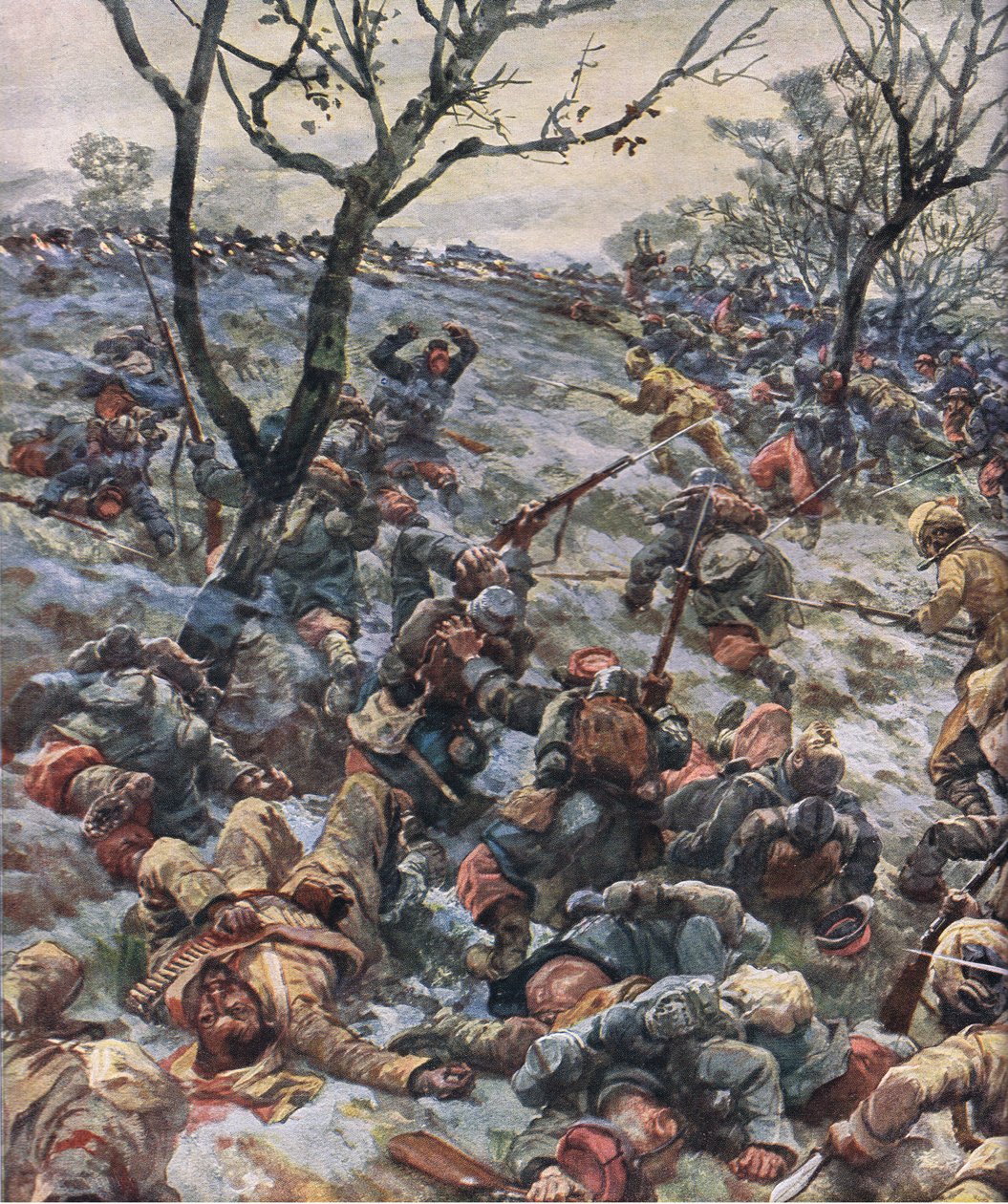 Il crollo della linea del fronte francese, da The Illustrated History of the World War 1914-1915 pub. da Union Berlagsefellfchaft da Hans W. Schmidt