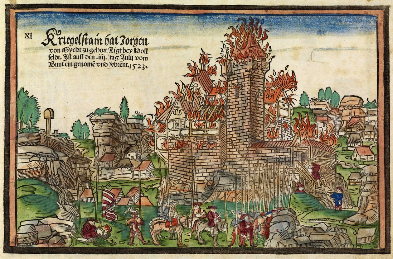Distruzione del castello di Krögelstein da parte della Lega Sveva da Hans Wandereisen
