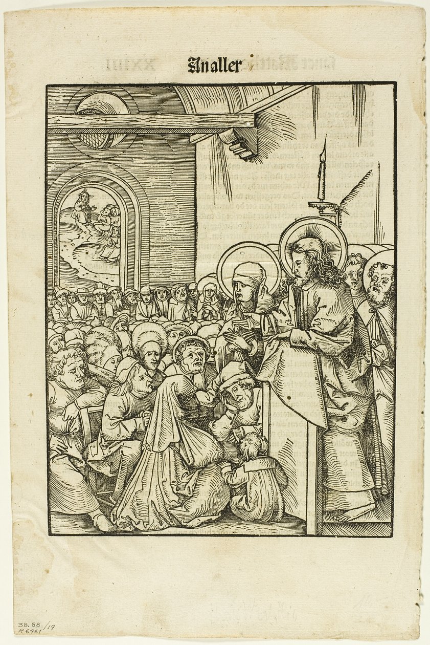 Cristo che predica, da Leben Jesu Christi, tavola 19 da Xilografie da libri del XVI secolo da Hans Wechtlin I