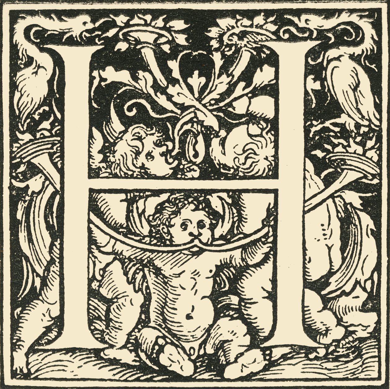 H - Un alfabeto di Hans Weiditz, c1520-1521, 1908 da Hans Weiditz