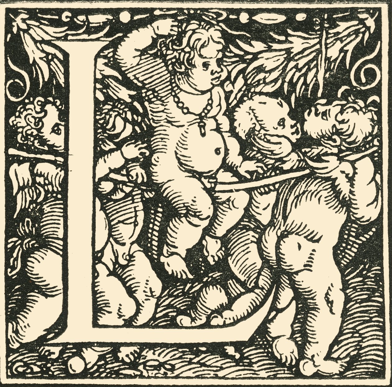 L - Un alfabeto di Hans Weiditz, c. 1520-1521, 1908 da Hans Weiditz