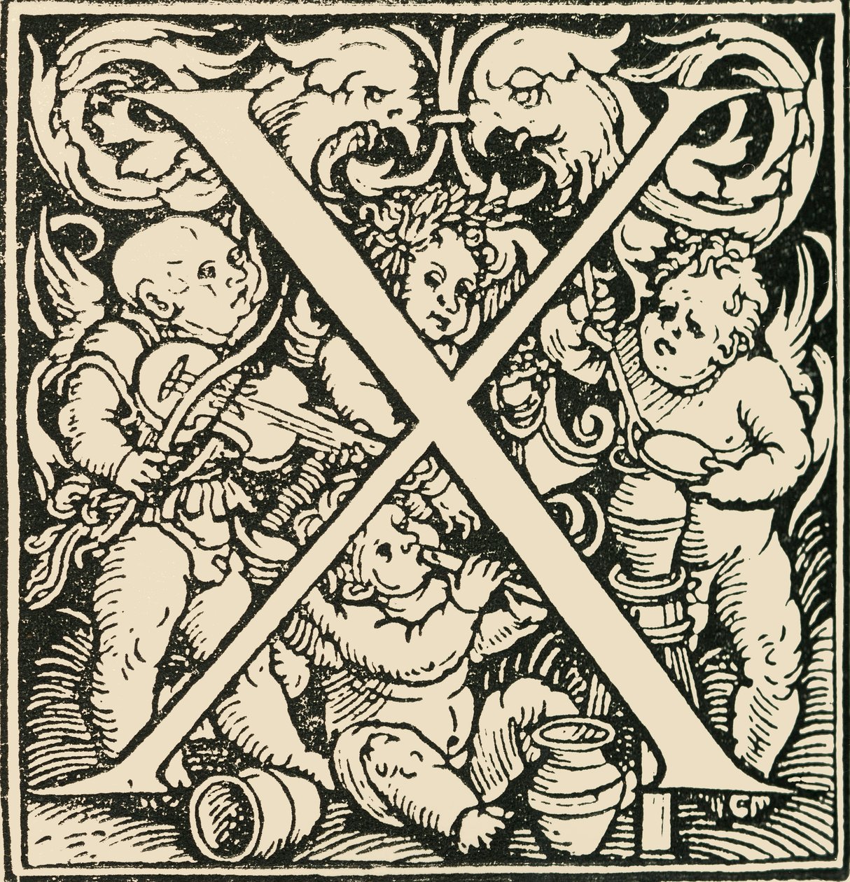 X - Un alfabeto di Hans Weiditz, c1520-1521, 1908 da Hans Weiditz