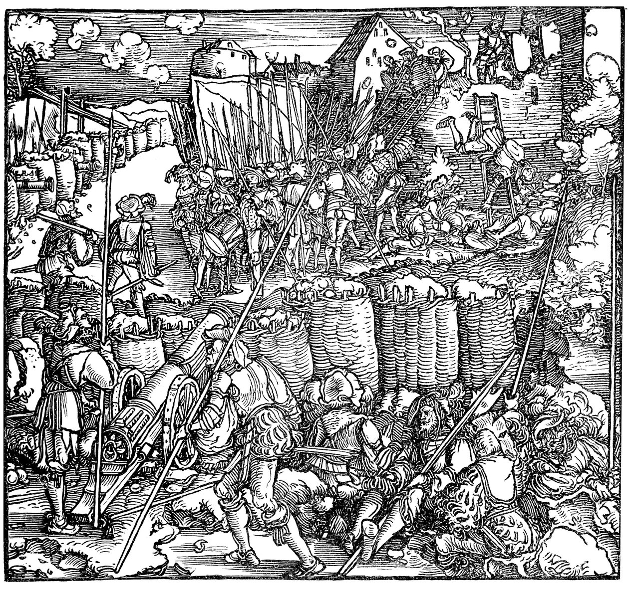 Assedio di una fortezza (illustrazione dal libro Phisicke Against Fortune di Petrarca) da Hans Weiditz the Younger