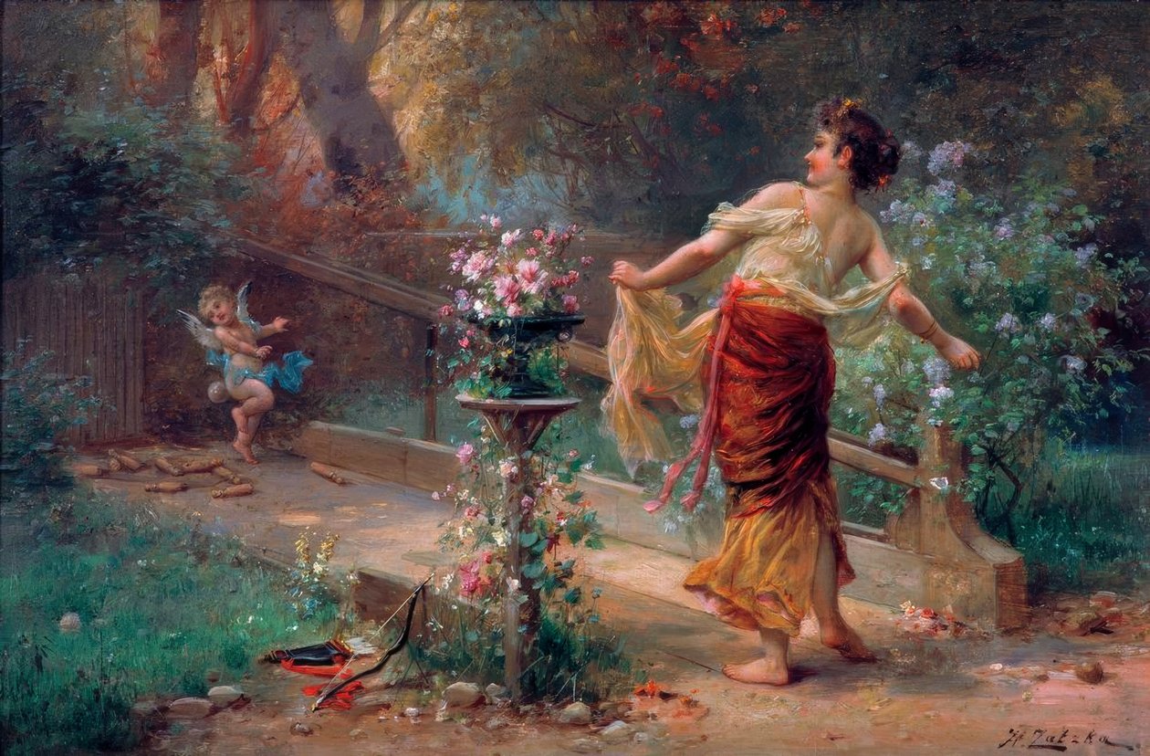 Il gioco dei birilli di Amore da Hans Zatzka