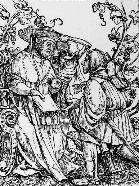 La Morte e il Cardinale, da La Danza della Morte, inciso da Hans Lutzelburger, c.1538 da Hans after Holbein the Younger