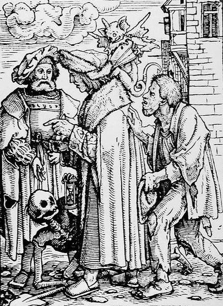 La Morte e il Consigliere, da La Danza della Morte, inciso da Hans Lutzelburger, c.1538 da Hans after Holbein the Younger