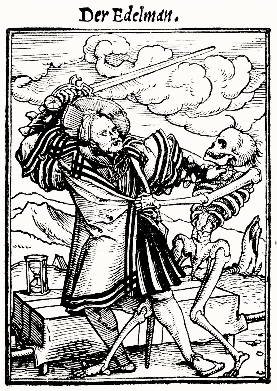 La Morte e il Nobile, da La Danza della Morte, inciso da Hans Lutzelburger, c.1538 da Hans after Holbein the Younger