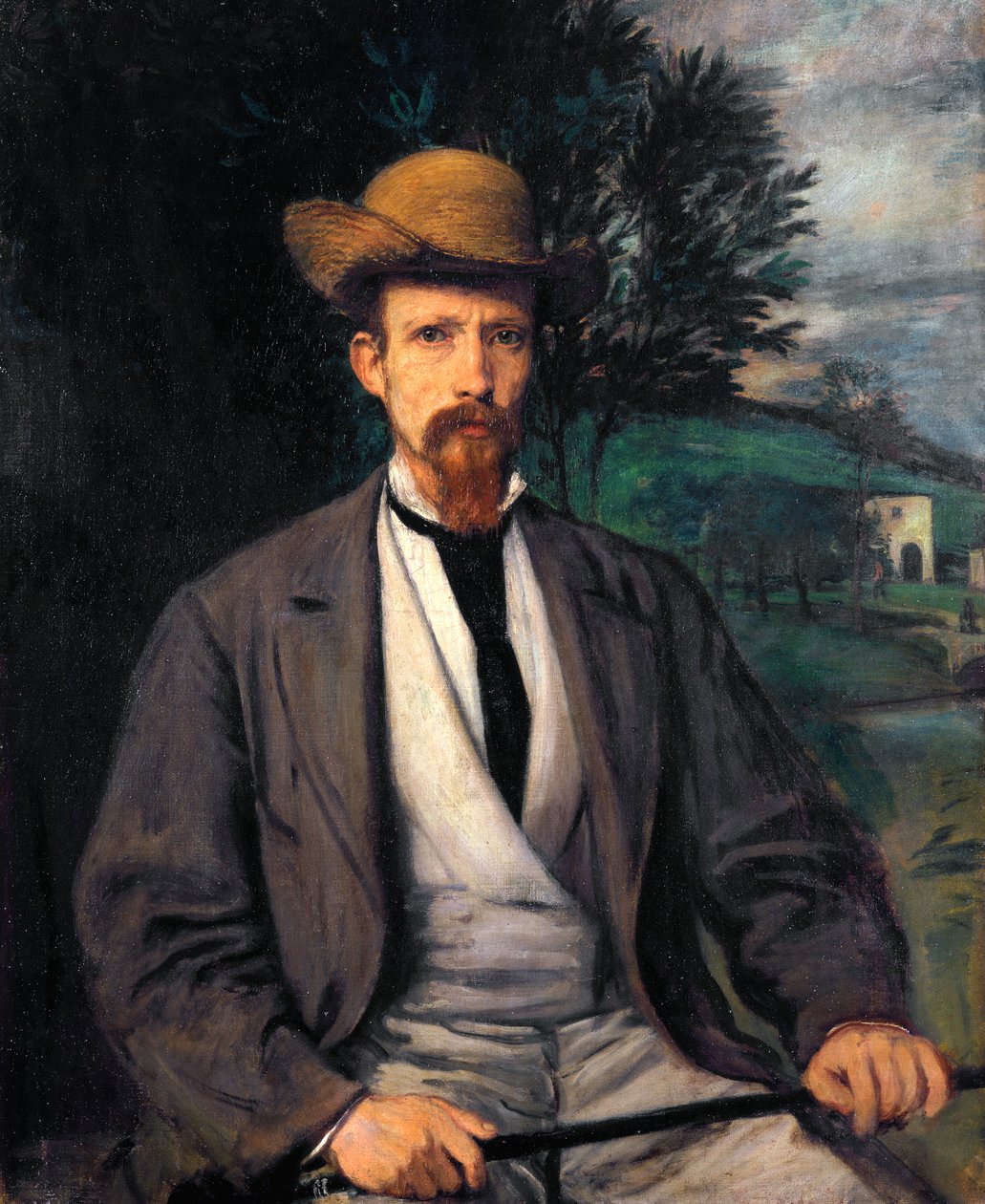 Autoritratto con cappello giallo da Hans von Marées