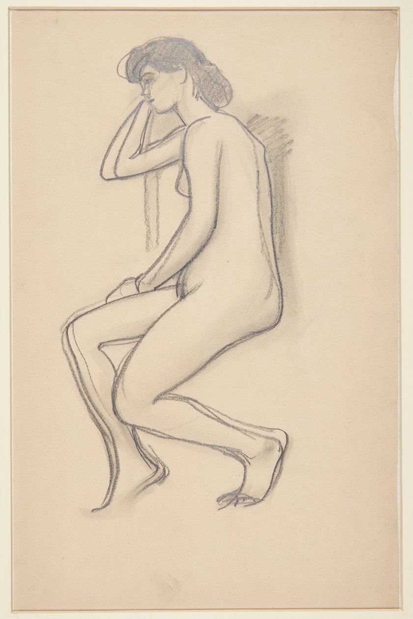 Modello femminile seduto, visto di lato da Harald Giersing