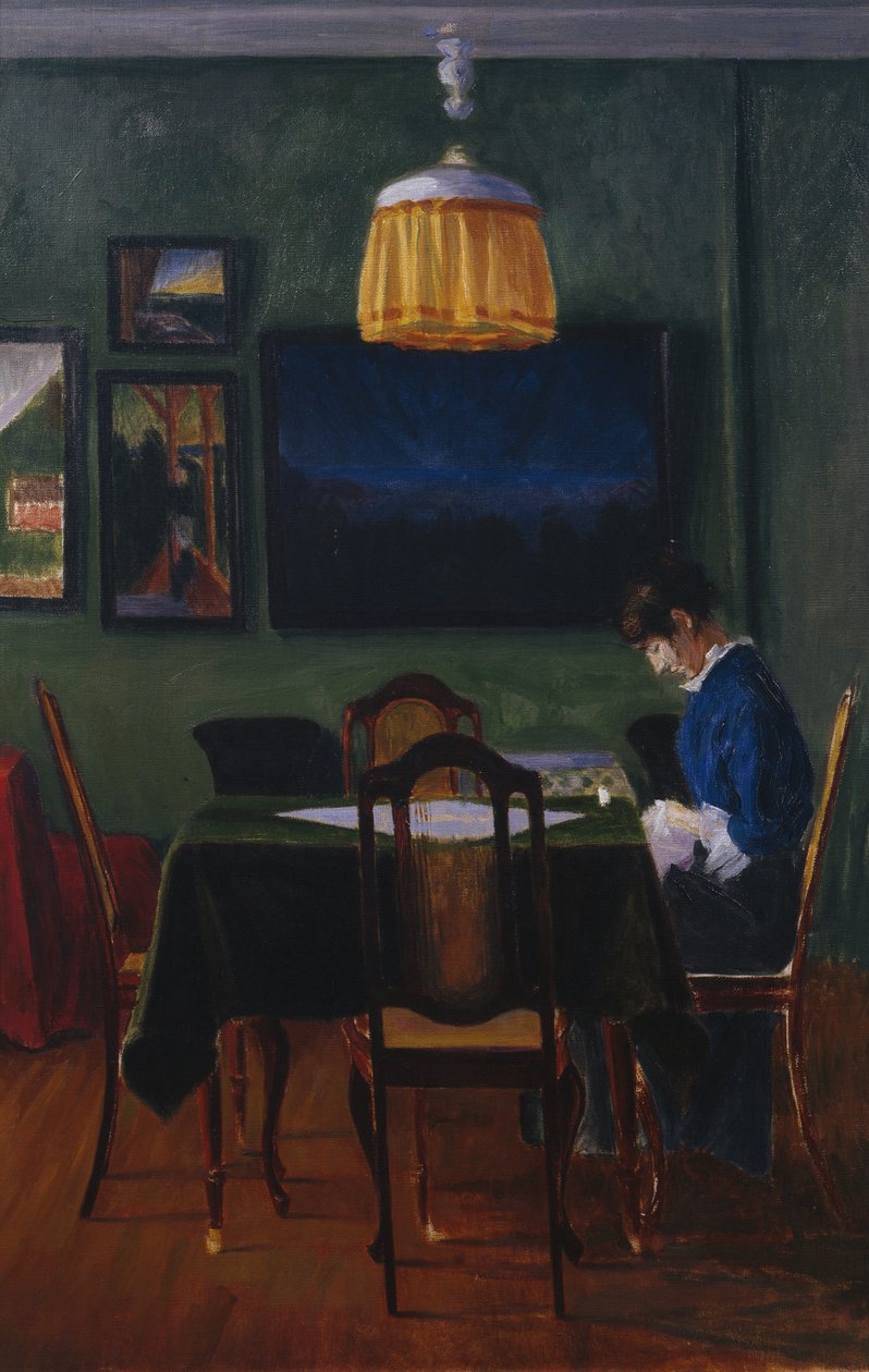 Alla luce della lampada da Harald Oscar Sohlberg