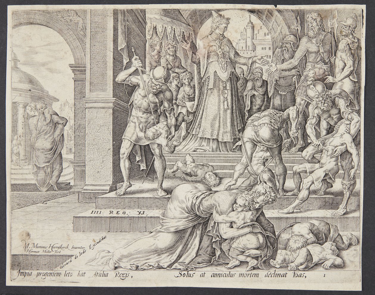 Atalia che distrugge la progenie reale da Harmen Jansz. Muller